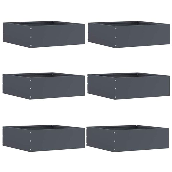 vidaXL Fűszeg&eacute;lyez&eacute;s 6 pcs Antracit 40 x 40 x 13 cm Ac&eacute;l
