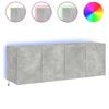 vidaXL 2 db betonsz&uuml;rke fali TV-szekr&eacute;ny LED-del 60x35x41 cm