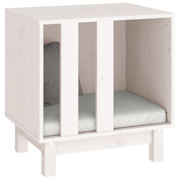 vidaXL fehér tömör fenyőfa kutyaház 50 x 40 x 52 cm