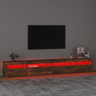 vidaXL füstös tölgyszínű TV-szekrény LED-világítással 270x35x40 cm