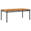 vidaXL fekete polyrattan &eacute;s ak&aacute;cfa kerti asztal 180 x 90 x 75 cm