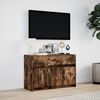 vidaXL füstös tölgy színű szerelt fa LED-es TV-szekrény 91x34x61 cm