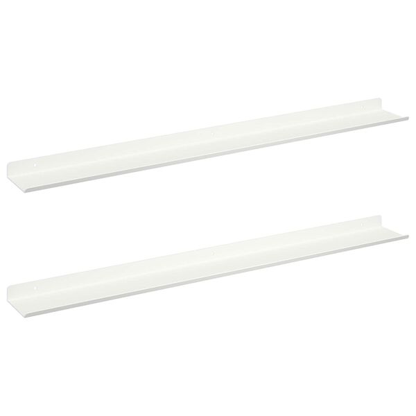vidaXL Lebegő polc Falra szerelhető 2 pcs Feh&eacute;r 80 x 9 x 2,5 cm Ac&eacute;l