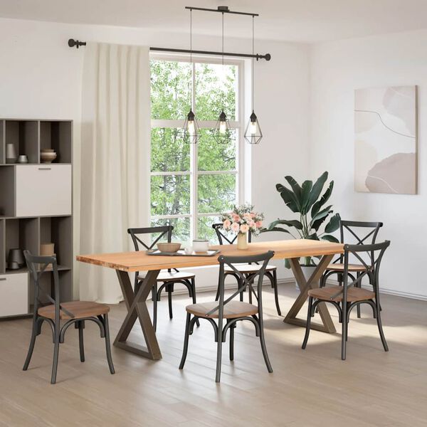 vidaXL 2 db nat&uacute;r ac&eacute;l &eacute;tkezőasztal l&aacute;b 70 x (72-73,3) cm ac&eacute;l