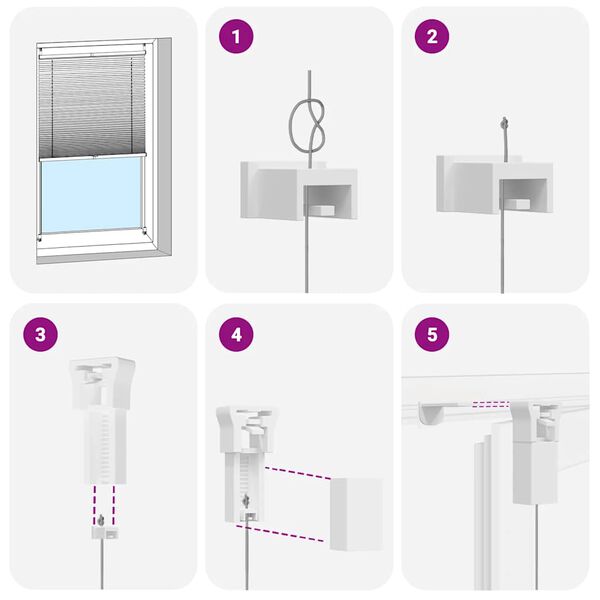 Plisse Rol&oacute; 60 x 200 cm Feh&eacute;r Redős Rol&oacute;