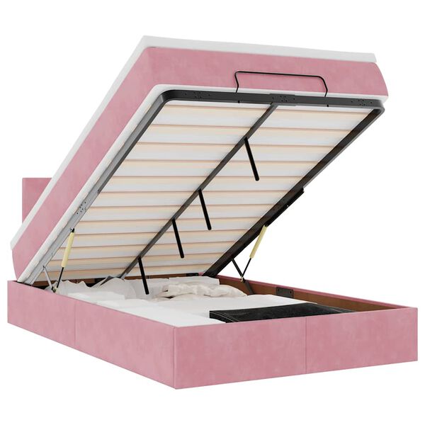 vidaXL Ottom&aacute;n &aacute;gykeret matraccal r&oacute;zsasz&iacute;n 120x200cm b&aacute;rsony