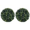 vidaXL 2 db z&ouml;ld mesters&eacute;ges boxwood g&ouml;mb&ouml;k LED f&eacute;nyekkel 45 cm
