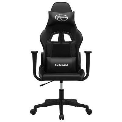 vidaXL fekete műbőr masszázs gamer-szék