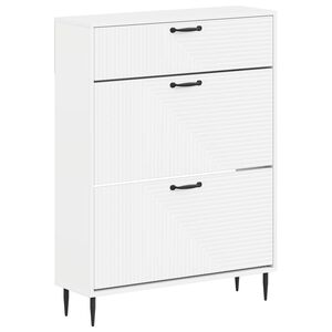 vidaXL Cipőszekr&eacute;ny HAARLEM 78 x 24 x 103 cm Szerelt Fa Feh&eacute;r