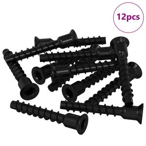 vidaXL Dug&oacute;s Fej Csavar 12 pcs Fekete 10 x 40 mm Vas