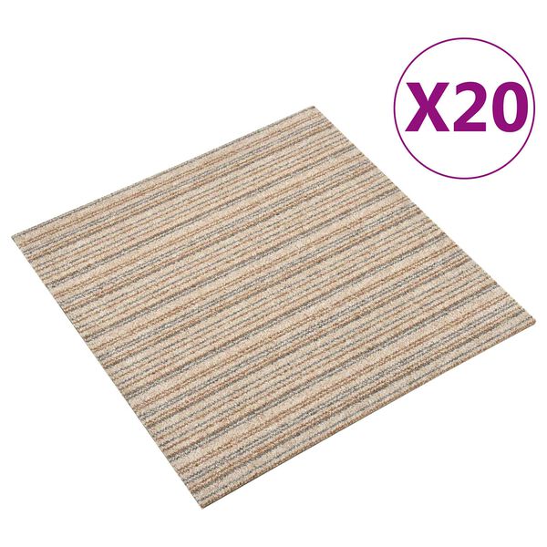 vidaXL Szőnyeg 20 pcs Cs&iacute;kozott b&eacute;zs 50 x 50 cm 100% Polipropil&eacute;n