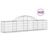 vidaXL 20 db íves horganyzott vas gabion kosár 200x30x40/60 cm