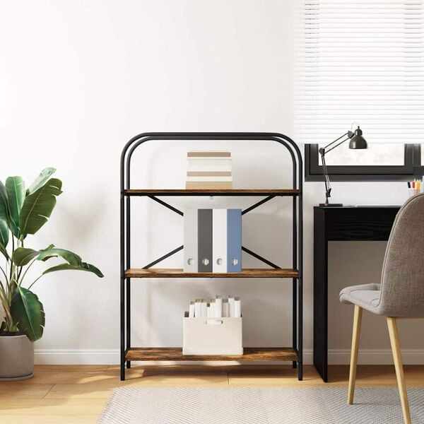 vidaXL K&ouml;nyvespolc F&uuml;st&ouml;lt t&ouml;lgy 80 x 30 x 109 cm Faanyag