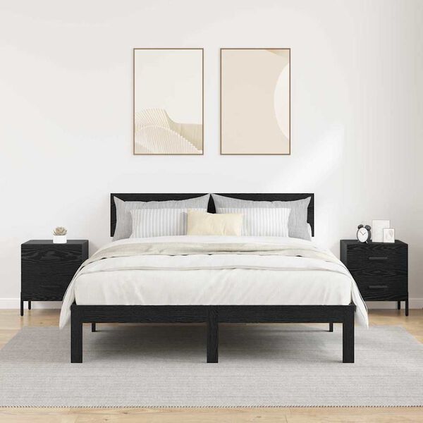 vidaXL &Eacute;jjeliszekr&eacute;ny 2 pcs Fekete t&ouml;lgy 40 x 35 x 47,5 cm Faanyag