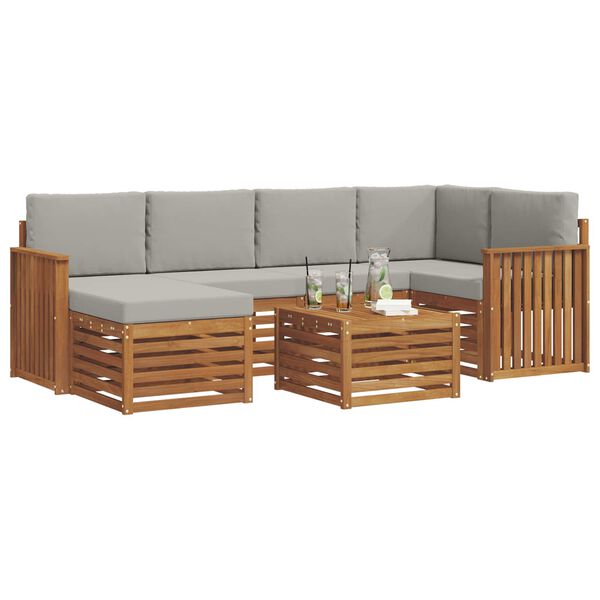 vidaXL &Uuml;lőgarnit&uacute;r&aacute;k 7 pcs Term&eacute;szetes &eacute;s Vil&aacute;gossz&uuml;rke T&ouml;m&ouml;r Ak&aacute;cfa