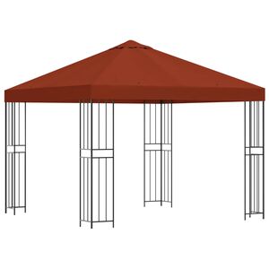 vidaXL Pavilon 3 x 3 m Terrakotta Poli&eacute;szter &eacute;s ac&eacute;l 190 gsm