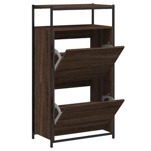 vidaXL barna t&ouml;lgysz&iacute;nű szerelt fa cipősszekr&eacute;ny 60x34x112 cm