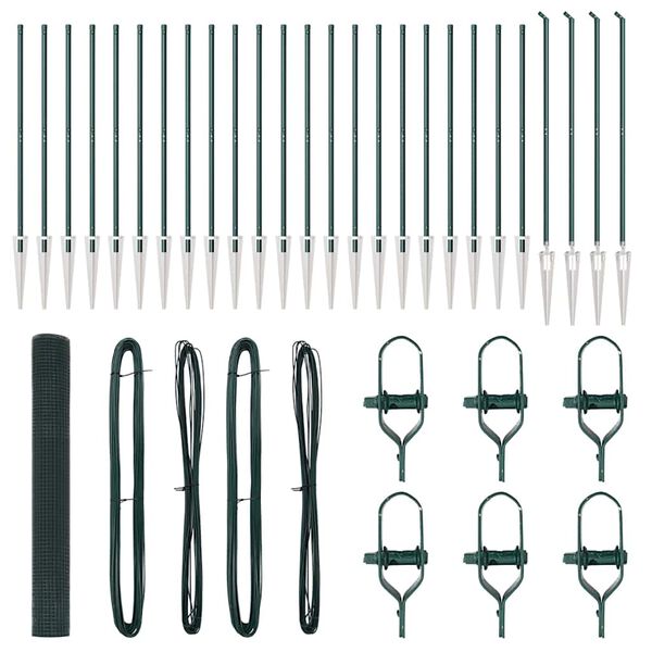 vidaXL Ker&iacute;t&eacute;soszlop Z&ouml;ld 50 x 1,2 m (25 x 25 mm h&aacute;l&oacute;) Ac&eacute;l &eacute;s PVC