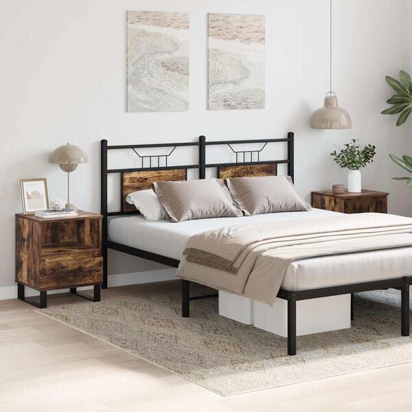 vidaXL 2 db füstös tölgy színű éjjeliszekrény 40 x 35 x 50 cm