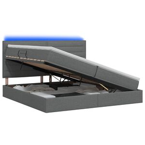 vidaXL LED t&aacute;rol&oacute;s &aacute;gy matraccal S&ouml;t&eacute;tsz&uuml;rke 200 x 200 cm Sz&ouml;vet