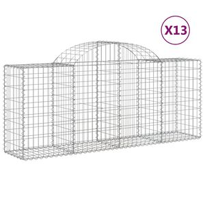 vidaXL 13 db &iacute;ves horganyzott vas gabion kos&aacute;r 200x50x80/100 cm