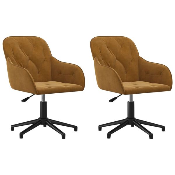 vidaXL 2 db barna bársony forgó étkezőszék