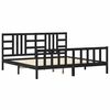 vidaXL fekete t&ouml;m&ouml;r fa &aacute;gykeret fejt&aacute;ml&aacute;val 200 x 200 cm