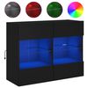vidaXL fekete fali TV-szekr&eacute;ny LED-vil&aacute;g&iacute;t&aacute;ssal 78,5x30x60,5 cm