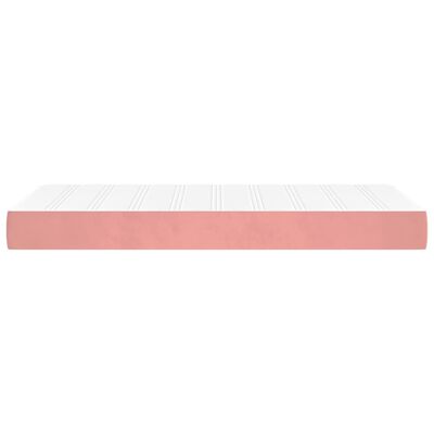 vidaXL rózsaszín bársony zsebrugós ágymatrac 100x200x20 cm
