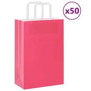 vidaXL 50 db r&oacute;zsasz&iacute;n pap&iacute;rzacsk&oacute;k foganty&uacute;kkal 21x11x31 cm