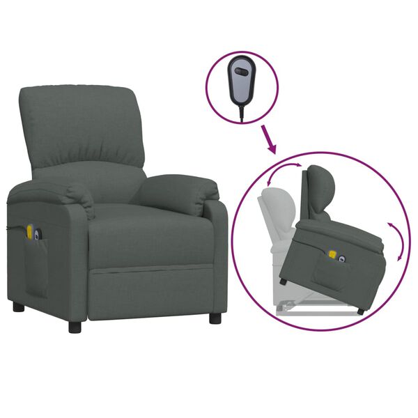 vidaXL s&ouml;t&eacute;tsz&uuml;rke sz&ouml;vet fel&aacute;ll&aacute;st seg&iacute;tő massz&aacute;zsfotel