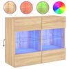 vidaXL sonoma t&ouml;lgy sz&iacute;nű fali TV-szekr&eacute;ny LED-del 78,5 x 30 x 60,5 cm