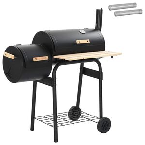 vidaXL K&uuml;lt&eacute;ri grill 103 x 60 x 113 cm Ac&eacute;l Fekete