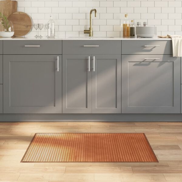 vidaXL n&eacute;gysz&ouml;gletű barna bambusz szőnyeg 60 x 100 cm