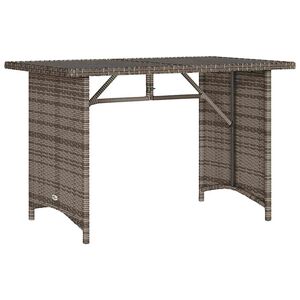 vidaXL sz&uuml;rke polyrattan &uuml;veglapos kerti asztal 110x68x70 cm