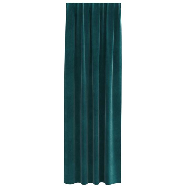 vidaXL Sötétítő függönyök 2 pcs Sötétzöld 140 x 245 cm Bársony