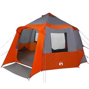vidaXL Cabin Tent 12-Person 10 szem&eacute;lyes Sz&uuml;rke &eacute;s narancs