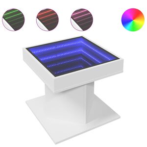 vidaXL feh&eacute;r szerelt fa doh&aacute;nyz&oacute;asztal 50 x 50 x 45 cm