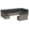 vidaXL 12 r&eacute;szes sz&uuml;rke polyrattan kerti &uuml;lőgarnit&uacute;ra p&aacute;rn&aacute;kkal
