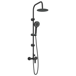 vidaXL Zuhanyrendszer Fekete Rozsdamentes Ac&eacute;l 21 x 48 x 112 cm