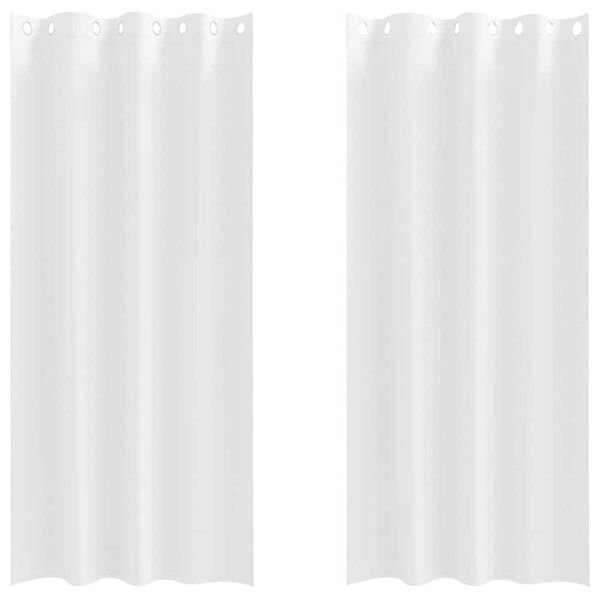 vidaXL Fekete F&uuml;gg&ouml;ny Gyűrűkkel 2 pcs Tiszta Feh&eacute;r 225 x 140 cm