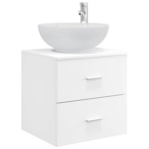 vidaXL Fali mosd&oacute;szekr&eacute;ny Feh&eacute;r 49,5 x 44,5 x 66,5 cm Szerelt Fa