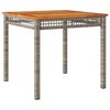 vidaXL sz&uuml;rke polyrattan &eacute;s ak&aacute;cfa kerti asztal 80 x 80 x 74 cm