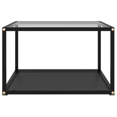 vidaXL fekete és átlátszó edzett üveg dohányzóasztal 60 x 60 x 35 cm