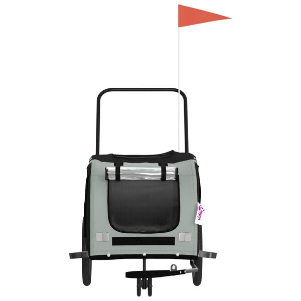 vidaXL sz&uuml;rke-fekete oxford sz&ouml;vet &eacute;s vas kis&aacute;llatsz&aacute;ll&iacute;t&oacute; ut&aacute;nfut&oacute;