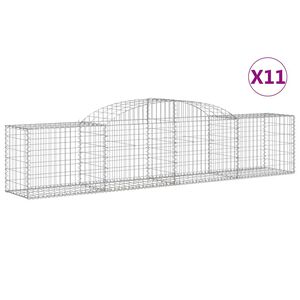 vidaXL 11 db &iacute;ves horganyzott vas gabion kos&aacute;r 300x50x60/80 cm