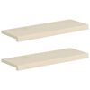 vidaXL L&eacute;pcsőfok 2 db 80 x 30 x 2 cm Feh&eacute;r T&ouml;m&ouml;r T&ouml;lgyfa