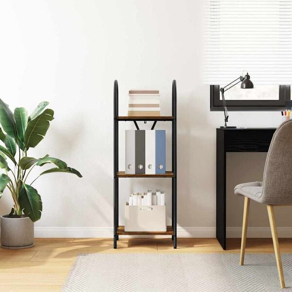 vidaXL K&ouml;nyvespolc F&uuml;st&ouml;lt t&ouml;lgy 40 x 30 x 109 cm Faanyag