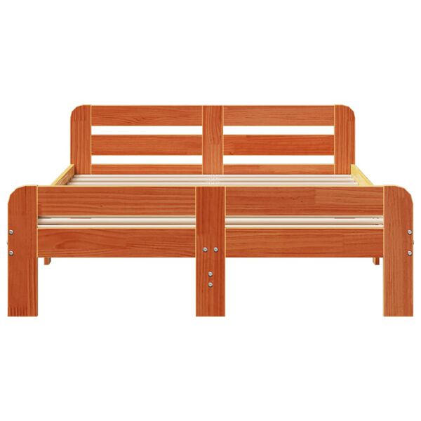 vidaXL viaszbarna t&ouml;m&ouml;r fenyőfa &aacute;gy matrac n&eacute;lk&uuml;l 120 x 190 cm