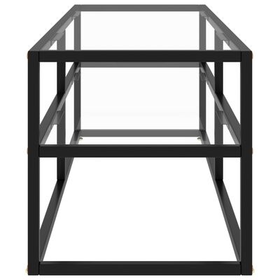 vidaXL fekete TV-szekrény edzett üveggel 120 x 40 x 40 cm